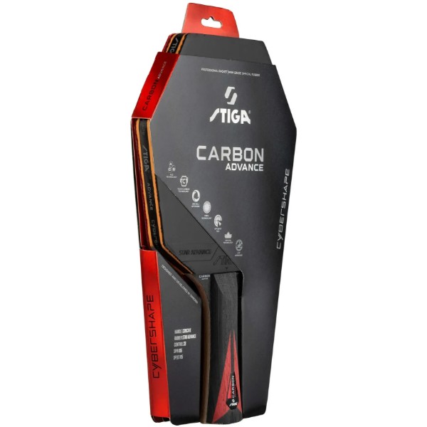 Фото - Ракетка для настольного тенниса Stiga Carbon Advance Cybershape FL (1215-1101-35)
